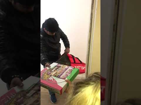 I suprise the pizza delivery guy by answering door looking sexy x