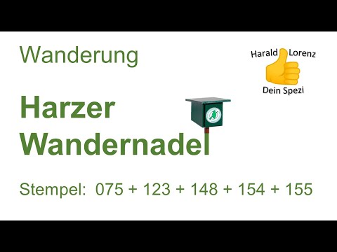 Harz Hiking Badge: Stamps 075, 123, 148, 154 and 155