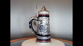 A221 Vintage 1976 Avon Collectors Stein bighorn sheep, Alaskan moose, falcon