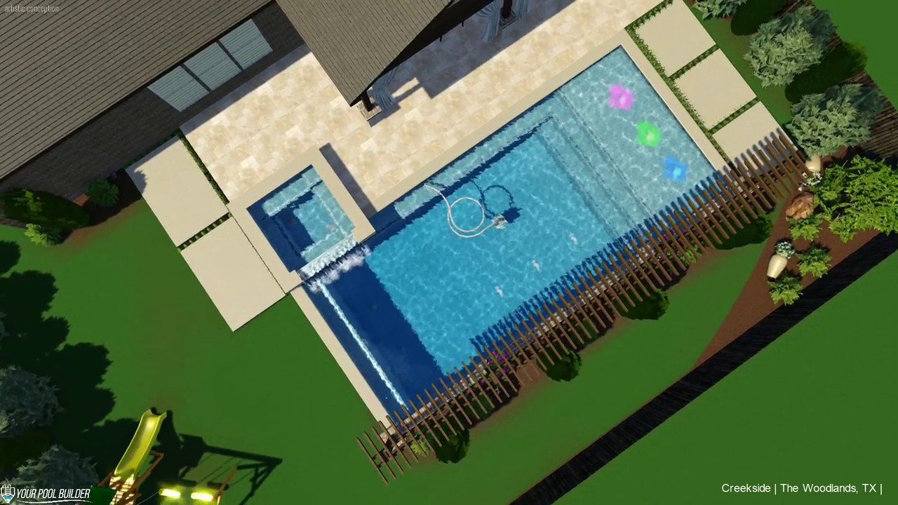 Creekside Village Park The Woodlands, TX | 3D Pool Design by Your Pool Builder of Texas
