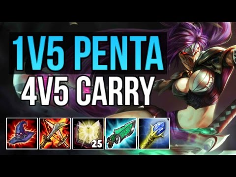 AKALI 1V5 SOLO PENTAKILL - FULL AP ONE-SHOT AKALI 4V5 RANKED! | League of Legends
