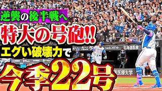 【エェーーーグイ】レイエス『圧倒的パワー感じる今季22号!! 逆襲の後半戦へ…特大弾で号砲を鳴らす!!』