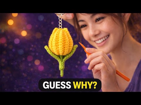 Easy Crochet Tulip Keychain 🌷 Everyone Loves This!