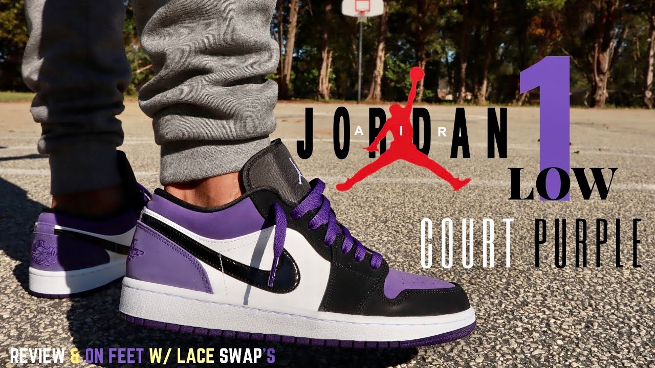 Watch Now JORDAN 1 LOW COURT PURPLE REVIEW & ON FEET W/ LACE SWAP'S JORDAN 1 LOW COURT PURPLE REVIEW & ON FEET W/ LACE SWAP'S
