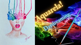 Pintura Surrealista em Aquarela, The Daydreaming