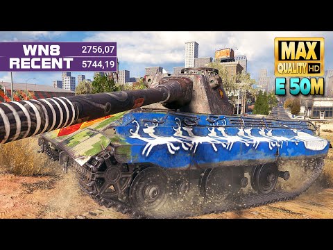 Pro gamer with laser gun "E 50 M" versus heavy tanks - World of Tanks