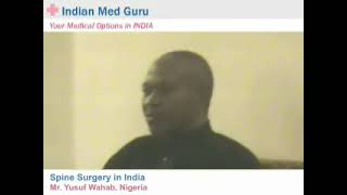 Mr. Yusuf Wahab, Nigeria patient video testimonial India