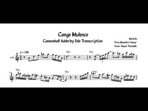 Congo Mulence [Cannonball Adderley Solo Transcription]