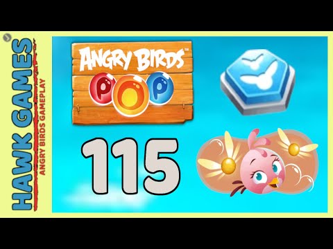 Angry Birds Stella POP Bubble Shooter Level 115 - Walkthrough, No Boosters