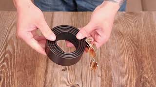 Двосторонній брючний чоловічий ремінь із натуральної шкіри 21476 Vintage коричневий