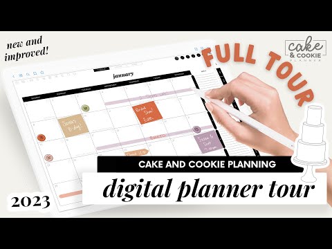 , title : 'Digital Cake Business Planning | Cake and Cookie Planner 2023 Digital Planner Full Features Tour'
