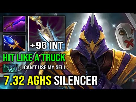 NEW 7.32 Aghanimm Silencer AoE Last Word +96 Perma INT Insane Hit Like a Truck Dota 2
