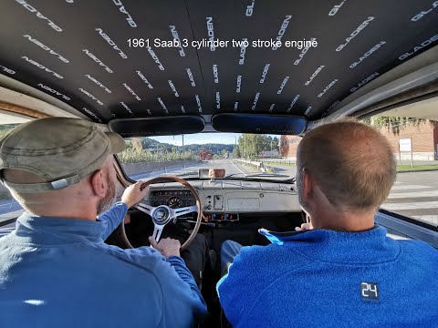 Overtaking in a 1961 Saab 96 with a two stroke engine