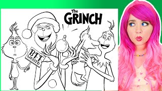 Coloring The Grinch Christmas Coloring Pages | Santa Grinch, Max & Young Grinch | Markers