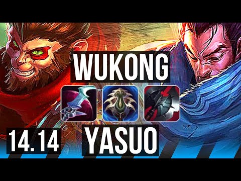 WUKONG vs YASUO (MID) | 5k comeback, Rank 8 Wukong, 900+ games | NA Challenger | 14.14