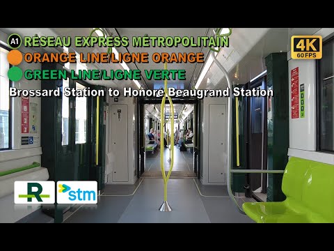 Montreal Metro & REM POV Walk: Brossard Station to Honoré Beaugrand Station Via Gare Centrale【4K】