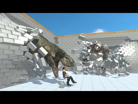 KONG and T-REX Double Surprise Attack - Animal Revolt Battle Simulator