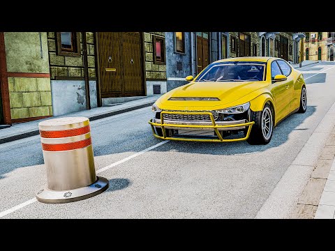 Cars vs Bollards – BeamNG.Drive