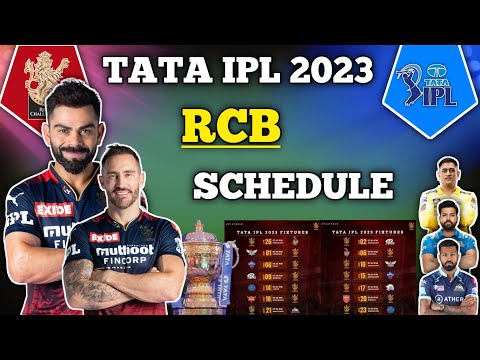 TATA IPL 2023 | RCB TEAM | Royal Challengers Bengaluru Final Schedule 2023 | RCB FINAL SCHEDULE 2023
