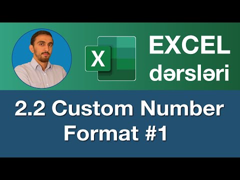 Excel dərsləri - 2.2. Custom number format №1 | Excelde hücre biçimlendirme - özel sayı