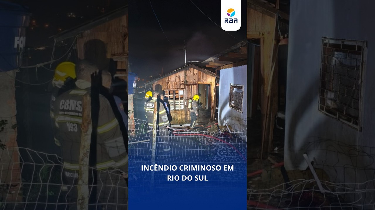Incêndio destrói casa e suspeito é preso em Rio do Sul