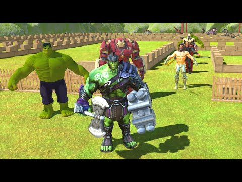 Hulk vs Hulk Warrir vs Hulk Buster vs All Units Championship Battle | Animal Battle Revolt Simulator