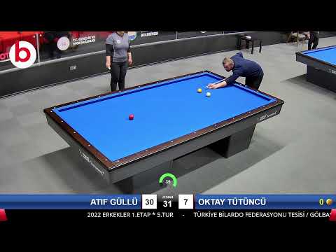 ATIF GÜLLÜ & OKTAY TÜTÜNCÜ Bilardo Maçı - 2022 ERKEKLER 1.ETAP-5.TUR