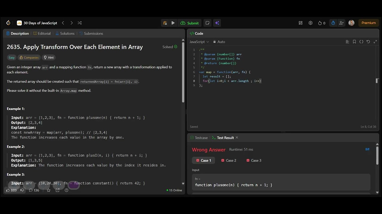 LeetCode 2635 | Apply Transform Over Each Element in Array | JavaScript | Easy Explained