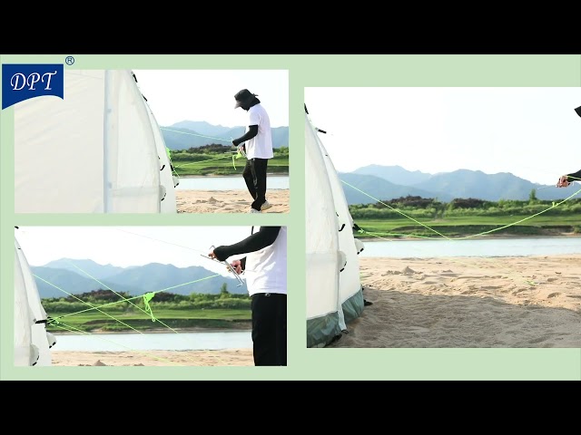 خيمة رحلات هوائية قماش قطني 4.85*2.7*2م- تتسع لعائلة أو مجموعة، سهلة النفخ والتركيب، تتحمل العوامل الجوية،ضمان سنتان