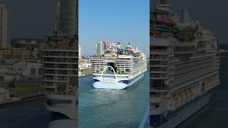 World largest cruise ship - Icon of the Seas saying good bye to world largest Port Of Miami