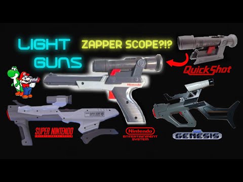 Yestergames 8 : NES Zapper Quickshot Scope, SNES Super Scope & Sega Menacer - 90's Retro Light Guns