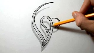 Initial G and Heart Combined Together - Letter Tattoo Design