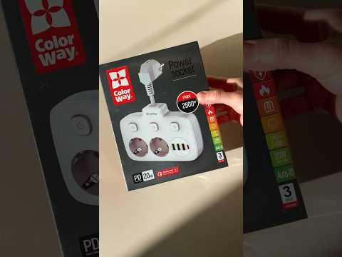 Сетевой фильтр-удлинитель с выключателем на каждую розетку СolorWay, белый, с портами USB и Type-C - фото 1 - id-p2302727634