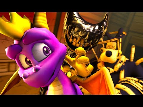 Beast Bendy & Brute Boris VS. Spyro (Bendy And The Ink Machine Chapter 5 Animation SFM)