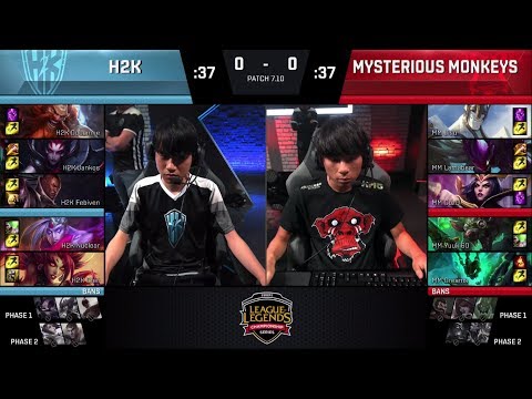 [EU LCS Summer 2017] H2K Gaming vs Mysterious Monkeys Game 1 | LOL EU LCS Week 1 Day 3 H2K vs MM