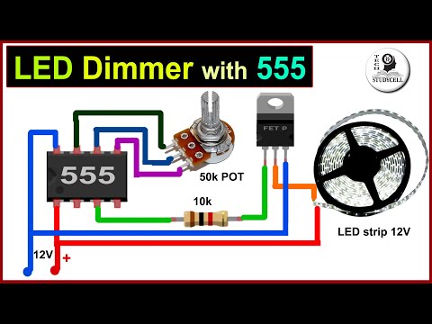 LED strip dimmer circuit using 555 ic | PWM LED dimmer