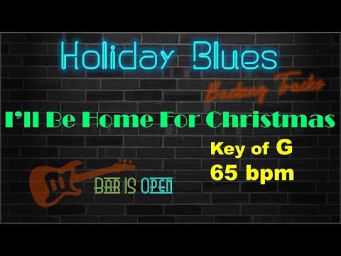 I'll Be Home for Christmas Slow Blues Backing Track in G