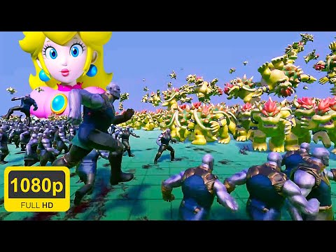 1000 Thanos vs 1000 Bowsers - Battle for Princess Peach
