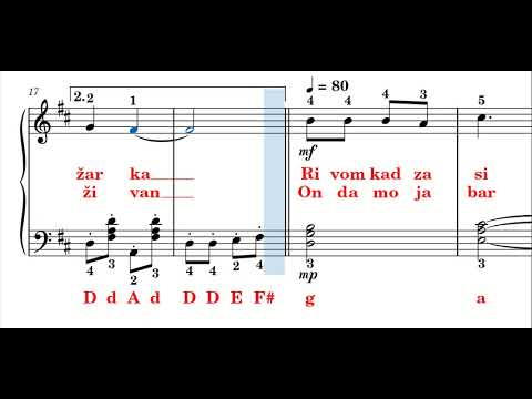 Ja sam mladi Dalmatinac - sheet music for accordion + lyrics - D major