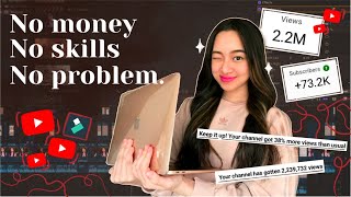 HOW TO START A YOUTUBE CHANNEL with no money, skills or talent ✌🏻💸 + giveaway (2021)