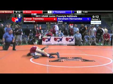Junior Freestyle 130   Tanner Trembley MN vs  Abraham Hernandez UT