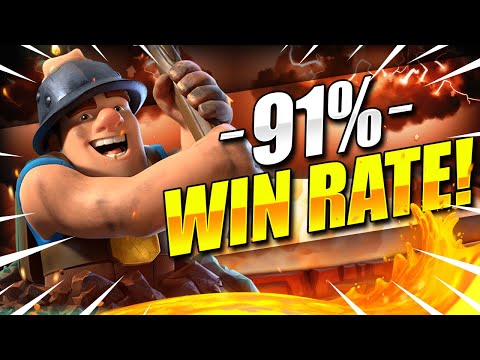 91% WIN RATE! #1 NEW BEST MINER CYCLE DECK IN CLASH ROYALE!! 🏆