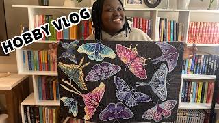 hobby vlog: doing a butterfly diamond painting (took 30+ hours)