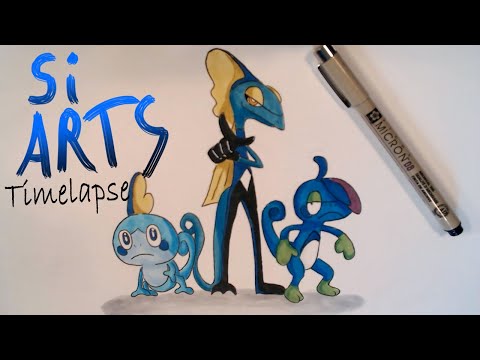 Drawing Sobble, Drizzile, and Inteleon (Pokémon Timelapse)