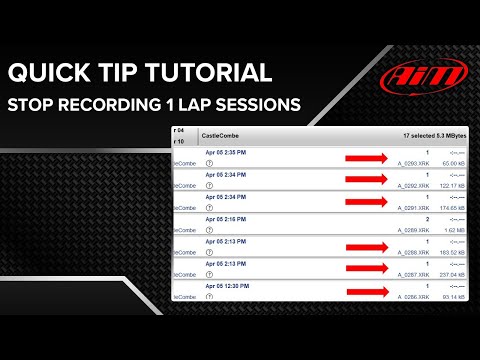 AiM Race Studio 3 - Quick Tip - Stop Recording 1 Lap Sessions