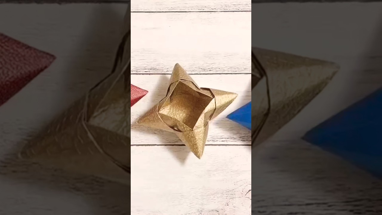 折り紙 手裏剣の箱を作ってみた! 詳しい作り方は関連動画からみてね#diy#shorts #short #paper #origami#оригами#giftbox