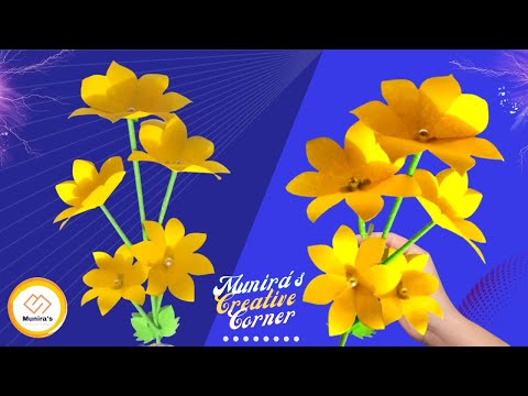 How To Make Flowers By Paper I How To Make Flower Crafts By Colored Paper I Colorful Origami Flowers