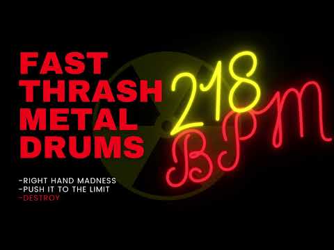 THRASH METAL DRUM TRACK #57| 218 BPM