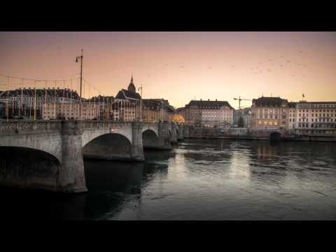 Basel Mittlere Brücke Sunset