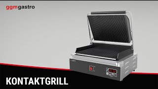 Gril de contact numérique - 3,6kW - Numérique - plaques : dessus et dessous rainurés - surface de cuisson : 480x230mm